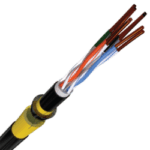 Proterial Category 6a Shielded Outdoor Dual Jacket Cable, Black, Yellow, Red, White and Blue Cables