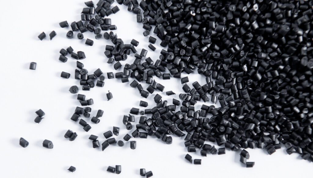 Polypropylene granule, ABS material scattered