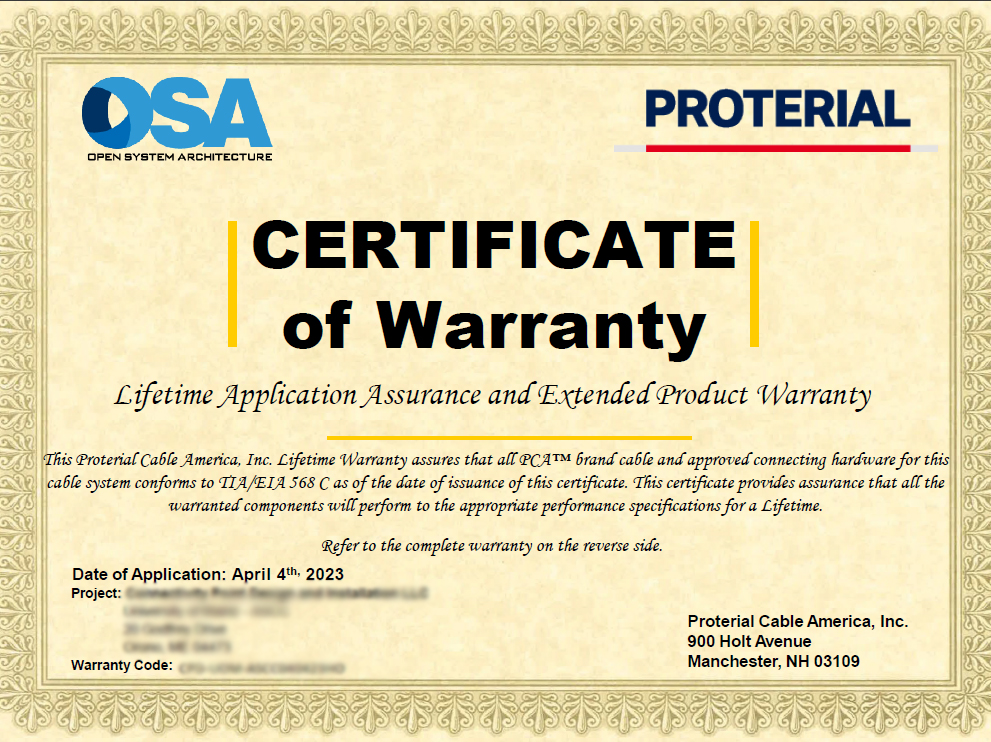 Performance Cable Warranty Proterial Cable America, Inc.
